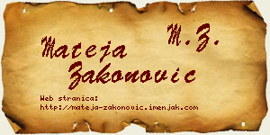 Mateja Zakonović vizit kartica